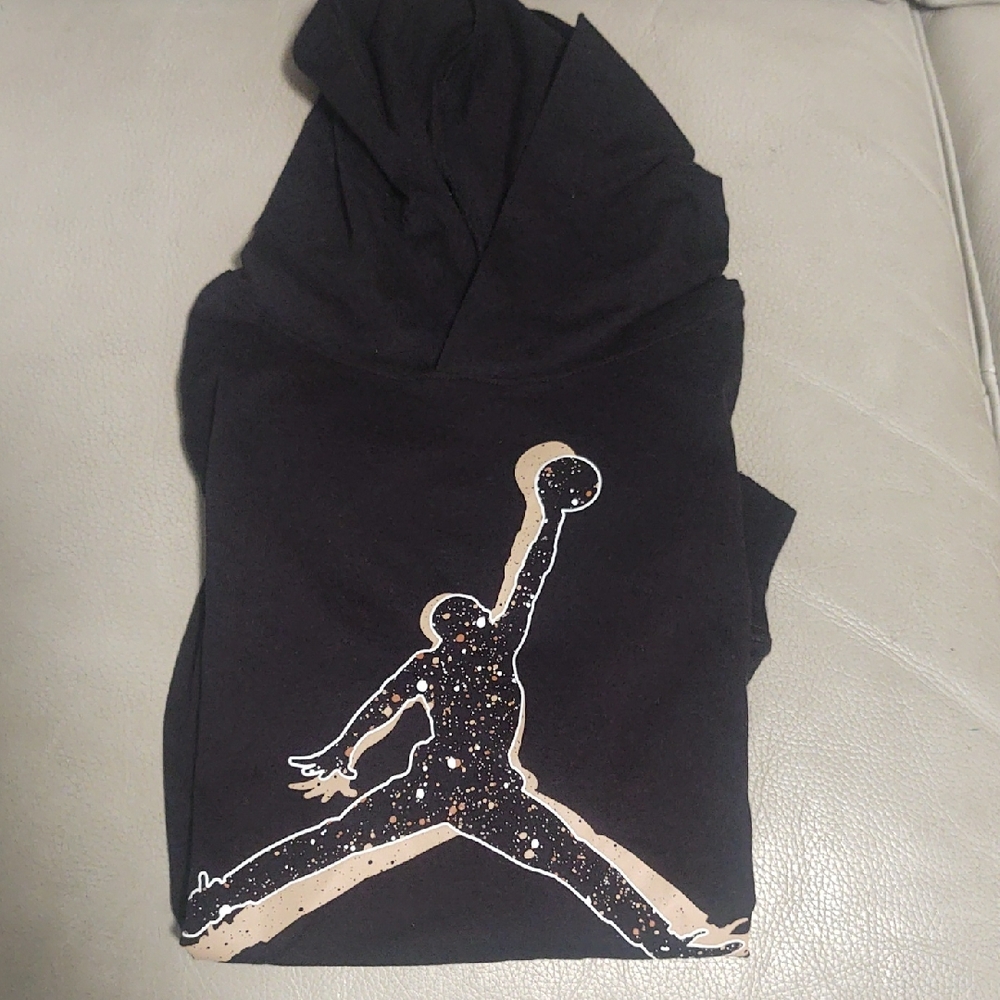 Jordan Brand Boy's Black Hoodie Shirt with Jumpman Basketball Graphic